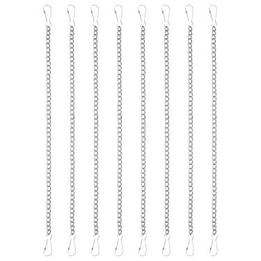 Imagem de Heclia 8 peças de correntes de aço inoxidável de 50 cm com ganchos, correntes decorativas resistentes para alimentadores de pássaros, sinos de vento, plantadores, lanternas, molduras, vitrais
