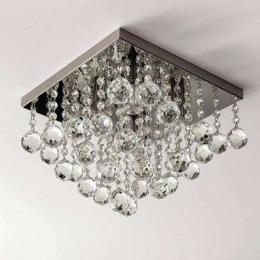 Imagem de Lustre Cristal Moderno 30X30Cm Elegante Para Sala E Quarto
