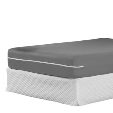 Imagem de Capa Protetora Para ColchãO Casal Queen/King - Com ZíPer Completo E Malha RespiráVel - Protetor ImpermeáVel E AntiáCaros(Cinza,Casal)