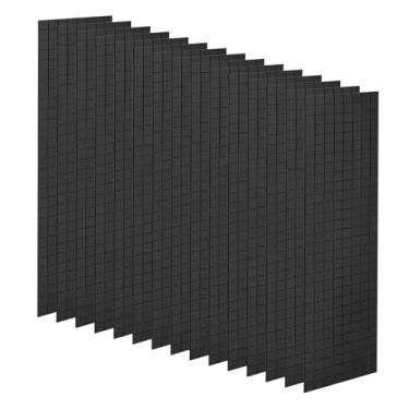 Imagem de HARFINGTON 15 folhas, 7.200 peças, mosaicos autoadesivos espelhados, 5 x 5 mm, pequenos quadrados, adesivos de bola de discoteca, mini azulejos de vidro para decoração de casa, festa artesanal, preto