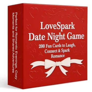 Imagem de Happytalk LoveSpark Date Night Game - The Couples Card Game with 5 Games in 1 - Fun Challenges, Deep Conversation Starters & Charades - Romantic Gift for Anniversary, Valentines Day, Husband & Wife