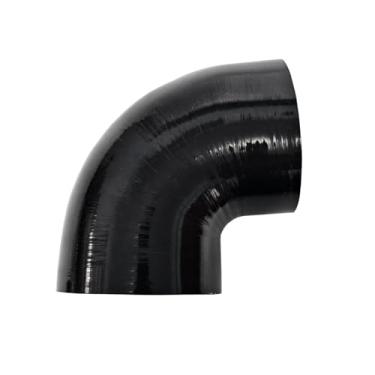 Imagem de Haturmyko ID Mangueira acopladora de cotovelo de silicone de 90 graus, comprimento da perna 4" (102 mm) universal de silicone reforçado com 4 camadas mangueira de radiador de admissão de cotovelo