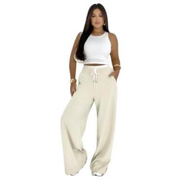 Imagem de Calça Pantalona Hariany Elegância Bicolor com Cós Duplo - WE SHINE, Of