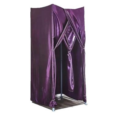 Imagem de Camarim portátil de chão com pano de sombreamento de privacidade, adequado para escritório, shopping e loja de roupas (roxo, 80 x 80 x 200 cm)