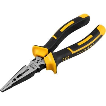 Imagem de Vonder, Alicate Bico Meia-Cana Reto 7", Para Eletricista, Com Isolação Até 1.000 V.