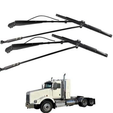 Imagem de YzusGomumu 1 par de kit de par de braço do limpador de para-brisa do lado do motorista dianteiro com bocal de pulverização e lâmina compatível com Kenworth T600 T660 T800 W900 2007-2020 Substitui 602