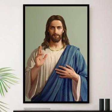 Imagem de Genérico, Quadro Jesus Cristo Oração Fé Deus Decorativo A3 35x45cm