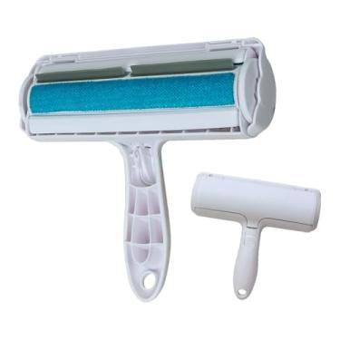 Imagem de Bestac Rolo reutilizável para remoção de pelos de animais de estimação – Ferramenta de remoção de pelos de cães e gatos para sofá, móveis, tapete, roupas, roupa de cama, assento de carro (branco)