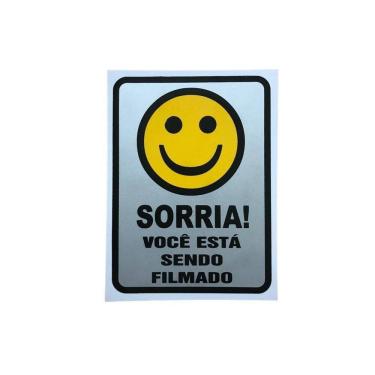 Imagem de Placa Pvc Sinalização Sorria Você Está Sendo Filmado