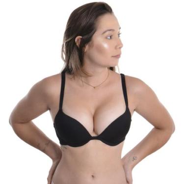 Imagem de Sutiã Copa A Aumenta Os Seios Push Up Bojo 3D Santa Passion, 40, Preto