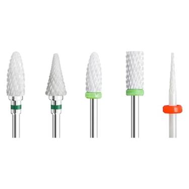 Imagem de 5 peças de cerâmica para arte de unhas, cortador rotativo, aparelho de limpeza para manicure, acessórios de máquina de trituração de unhas, ferramenta de gel de unha