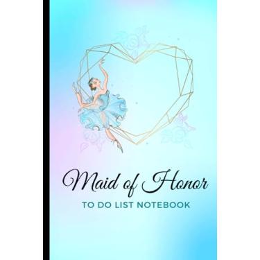 Imagem de Maid of Honor To Do List Notebook: Hardcover/Checklist/Event Journal/Ballerina Gold Heart on Turquoise Watercolor Art Theme/Wedding Gift From Bride/Cute Card Alternative