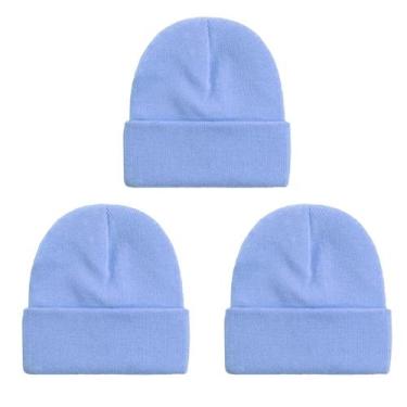Imagem de Gorros NPQQUAN unissex de inverno, 3 pacotes, azul alpino
