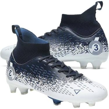 Imagem de Tênis de futebol masculinos de futebol com pontas longas, couro e borr