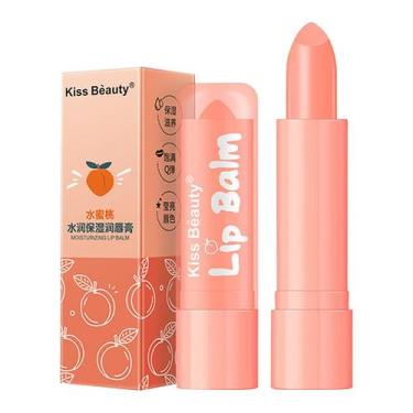 Imagem de New Peach Lip Balm Hidratante Lip Balm Care Hidratante Lábios Máscara 