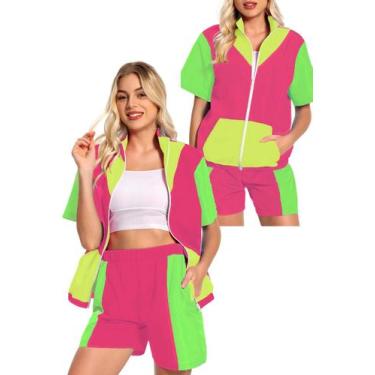 Imagem de Conjunto de roupas esportivas MASSWO 80s Tracksuit roxo para mulheres