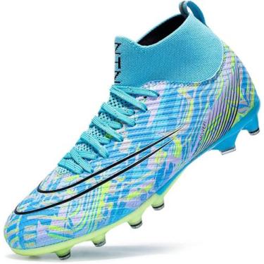 Imagem de Tênis de futebol masculinos de futebol com pontas longas, couro e borr