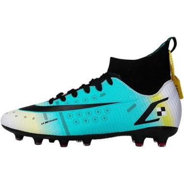 Imagem de Tênis de futebol masculinos de futebol com pontas longas, couro e borr