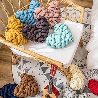 Imagem de Travesseiro de coração tecido macio handmade weave nó coração almofada