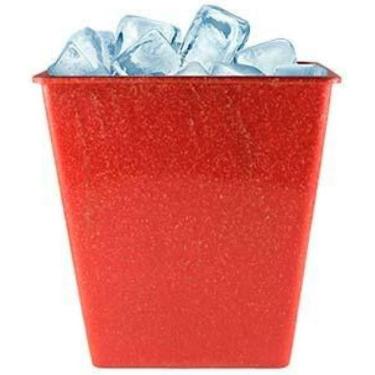 Imagem de Kit 6 Balde Gelo Fibra Madeira Vermelho 2,6L