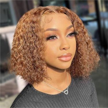 Imagem de Perucas HIRIREMY Ombre Highlight Curly Human Hair 30cm 4/27