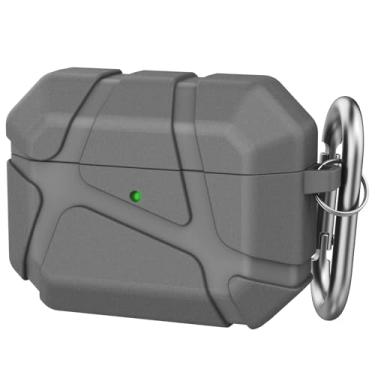 Imagem de TRONWIN Capa para AirPods Pro 3 – Capa rígida com design armadura 2025 para Apple AirPods Pro 3ª geração, capa protetora completa Cool Air pods pro 3 para homens (cinza)