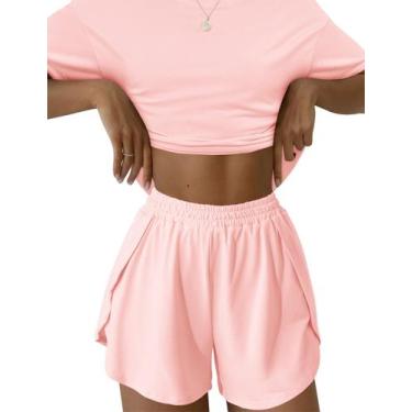 Imagem de Conjunto de pijama feminino Kistore, manga curta, de verão, rosa claro