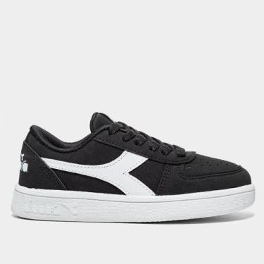 Imagem de Tênis Infantil Diadora Casual Menino, Preto, Branco, 36