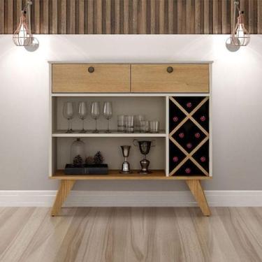Imagem de Buffet Para Sala De Estar Ambiente Alice Off White Cinamomo - Valdemóv