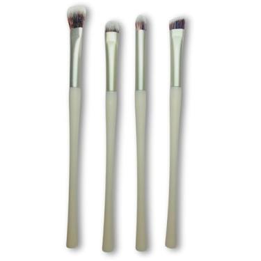 Imagem de Kit 4 Pincéis de Maquiagem Profissionais: Sombra, Esfumar, Delinear e Corretivo, Cerdas Macias Sintéticas, Uso Diário (cores variadas)