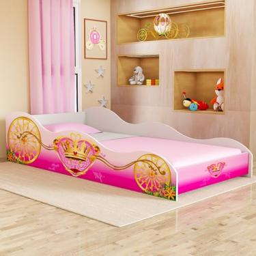 Imagem de Cama Montessoriana Solteiro Modelo Carruagem Princesas Rosa em MDF