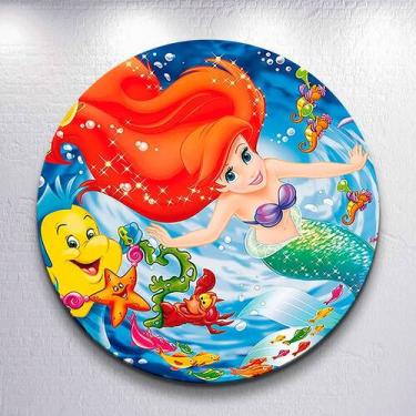 Imagem de Capa Grande e Mini Painel Sereia Princesa Litle Redondoda Estampa Subl
