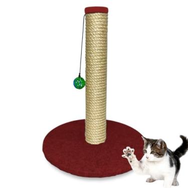 Imagem de Arranhador para Gatos Torre Base Grande com Carpete Brinquedo Interativo Sisal 8mm (Vermelho)