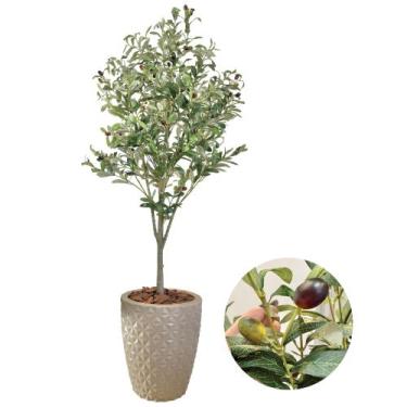 Imagem de Planta Folhagem Oliveira Artificial Com Vaso Completo Grande - Flor Im