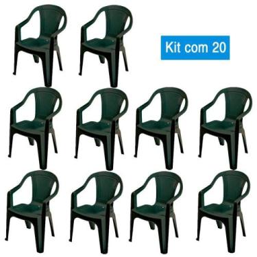 Imagem de kit 5 Poltrona de Plástico Pegasus Preta - Central de Embalagens