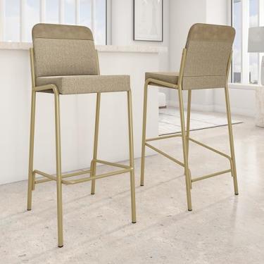 Imagem de Kit 2 Banquetas Altas Duo Carraro (Bamboo e Dourado)