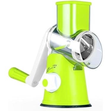 Imagem de Cortador e Fatiador de Legumes 3 em 1 Multifuncional – Ralador Manual com Lâminas de Aço Inox | Ideal para Verduras, Queijos, Frutas e Vegetais | Praticidade e Precisão na Cozinha