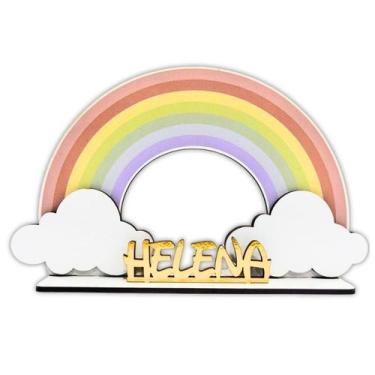 Imagem de Kit 10 Centros de Mesa Arco Iris Candy Color Personalizado - Ecolaser