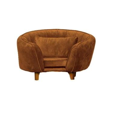 Imagem de Poltrona Cama Caminha Pet Baby Laddi Veludo Terracota Dvinn Terracota 