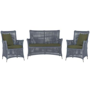 Imagem de Jogo Sofá E 2 Poltronas Igapó Alumínio Fendi E13 Trama Prata