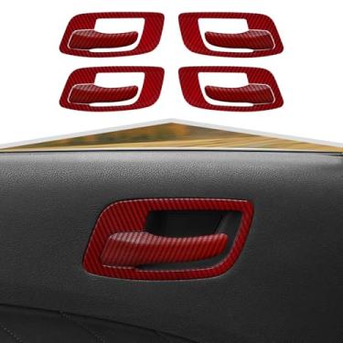 Imagem de Amayum Kit de tampa de tigela de maçaneta interna adequada para Dodge Charger 2011+/Chrysler 300C 2011+ Kit de acessórios interiores de decalque de puxador de porta interna, acabamento de fibra de