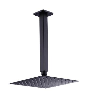 Imagem de Chuveiro Ducha Slim Quadrado De Teto 20x20cm Preto Belcca - Cdt01-pt