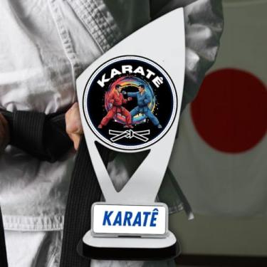 Imagem de Troféu Para Karatê Em Acrílico Para Premiação luta artes Kit 3 Peças