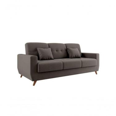 Imagem de Sofá Cama Casal Reclinável Com Baú Pamela Veludo Chumbo - MATRIX