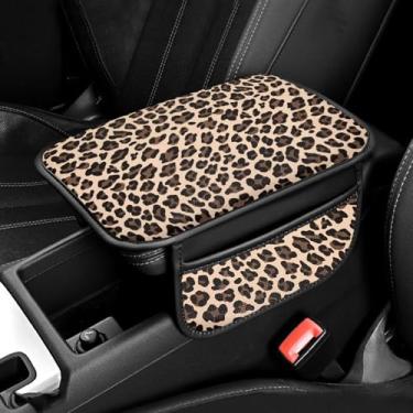 Imagem de Forala Protetor de caixa de assento de carro de couro PU para console central automotivo com ajuste universal (bronzeado)