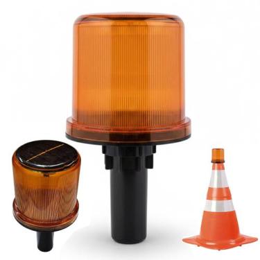 Imagem de Sinalizador Solar Viario Cone Sinalizaçao Transito Obra Rodovia Emerge