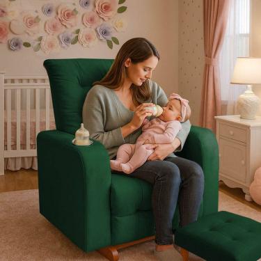 Imagem de Poltrona De Balanço Base Com Puff Gloria Verde