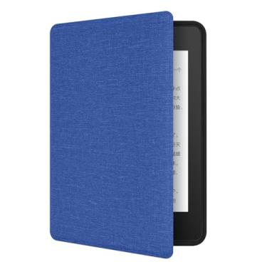 Imagem de Akacy Capa com padrão de tecido para o novo Kindle paperwhite de 6 polegadas (10ª geração - versão 2018) - capa leve de couro PU com hibernar/despertar automático para Kindle 10ª geração 2018 e-reader