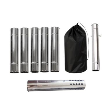 Imagem de Fenteer Tubos de Chaminé, Extensão de Tubo de Fogão com Bolsa de Armazenamento, Acessórios para Lareira Anti-chaminé