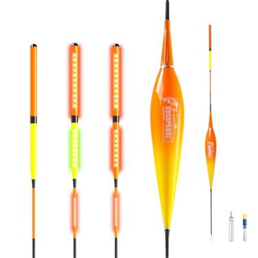 Imagem de Sovietiep Bobbers de pesca, boias de pesca, bobbers iluminados, pesca noturna, bobinas deslizantes para pesca, dia ou noite, sinal de mudança de cor LED para pesca, águas paradas profundas (5-12